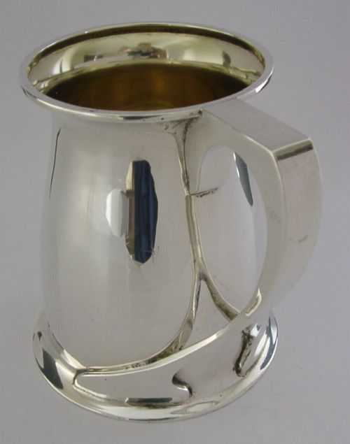 Indian Sterling Silver Arts & Crafts Pint Tankard C1920 Cooke & Kelvey 390g