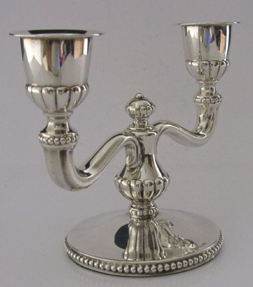 Quality German Solid Silver Candlestick Candelabra C1950 Antique 206g