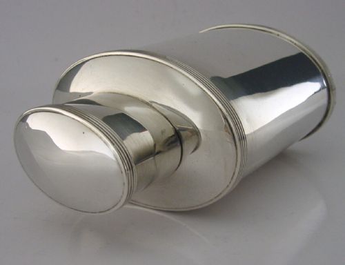 Stylish English Sterling Silver Tea Caddy Box 1937 Antique Art Deco 166g