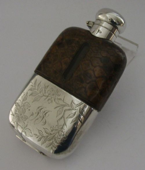 Rare Victorian Sterling Silver Royal Connection Hip Spirit Flask 1892 Superb