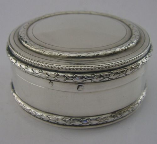 French Solid Sterling Silver Table Trinket Box C1890 Antique 44g