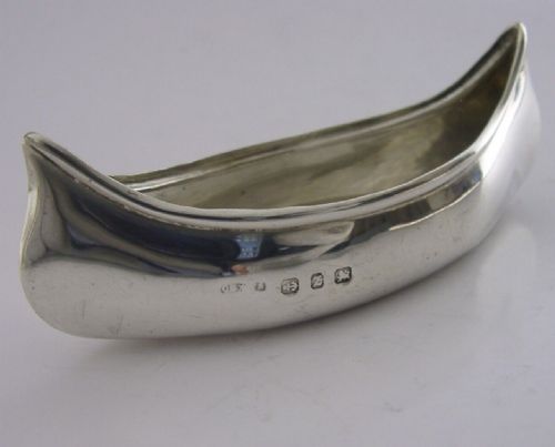 Novelty Sterling Silver Canoe Pin Cushion Sewing Needlework 1899 Victorian