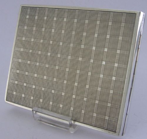 Mint 128g Austrian Art Deco Solid 900 Silver Cigarette Case Antique C1930's