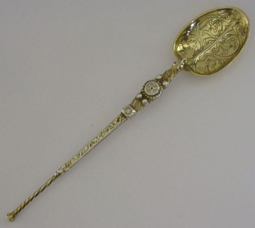 Large 104g Sterling Silver Gilt Coronation Anointing Baptism Spoon 1936 Royalty
