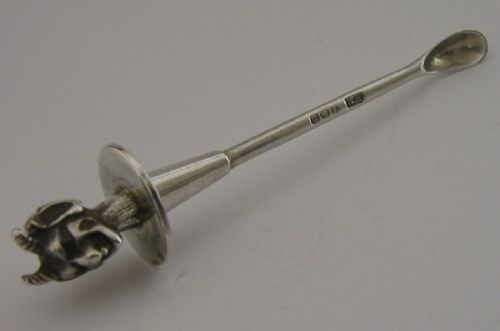 Rare Sterling Silver Devil Snuff Laudanum Cayene Antique Spoon 1911