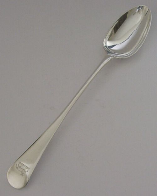 Heavy 170g English Sterling Silver Lamb Family Crest Basting Spoon 1913 Antique