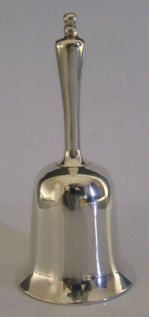 RARE CHINESE EXPORT STERLING SILVER TABLE DESK RECEPTION BAR BELL c1920 ANTIQUE
