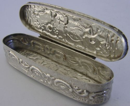 Beautiful Victorian English Sterling Silver Trinket Toothpick Box 1899 Antique