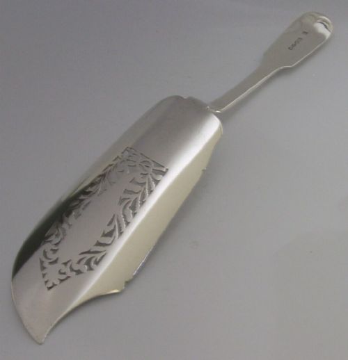 Superb English Solid Silver Fish Pierced Slice Server 1841 Antique Heavy 194g