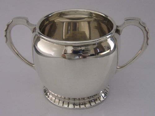 Stylish Heavy Art Deco Sterling Silver English Sugar Bowl 1946 150g