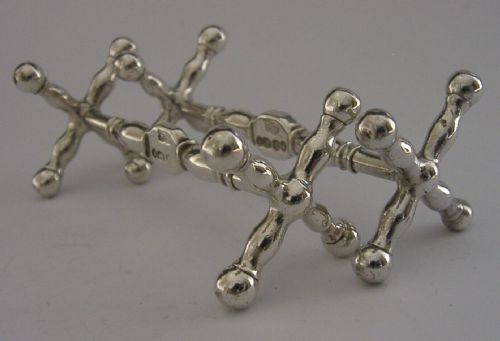 Early Victorian English Solid Sterling Silver Cutlery Rests 1838 Antique 74g