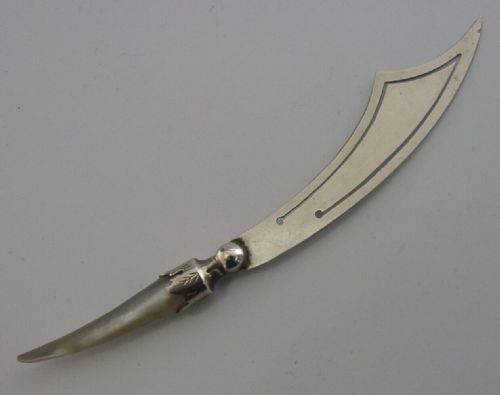 Rare English Sterling Silver Bookmark 1895 Victorian Antique Novelty