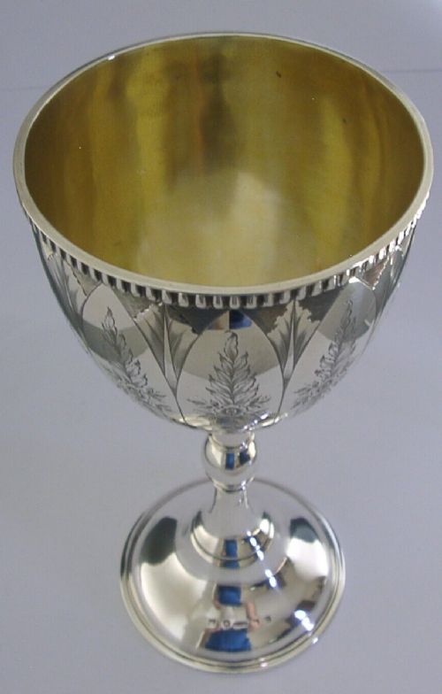 RARE HUGE 390g SCOTTISH SOLID STERLING SILVER CHALICE 1851 RELIGIOUS ANTIQUE