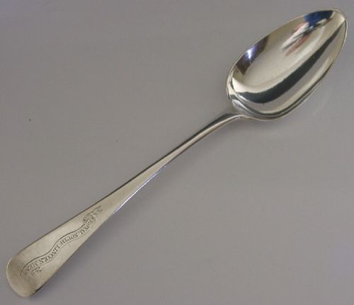 Georgian Military Sterling Silver Lincoln Mess Serving Spoon 1808 Napolionic War