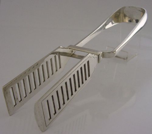 Heavy Sterling Silver Asparagus Sandwich Veg Serving Tongs 1905 Antique 148