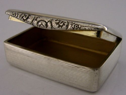 Stylish English Solid Sterling Silver Snuff Box 1938 Antique 56g