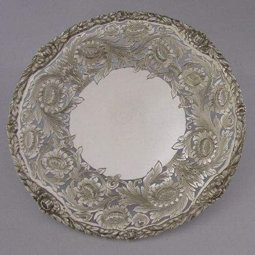 Heavy 270g Beautiful Solid Sterling Silver Flower Dish Bowl 1962 English