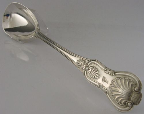 186g 12inch Sterling Silver Farmer Family Crested Basting Spoon 1854 Antique