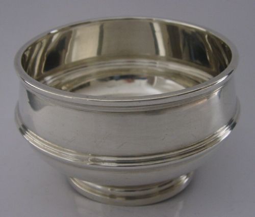 English Solid Sterling Silver Art Deco Sugar Bowl 1947 Antique 84g