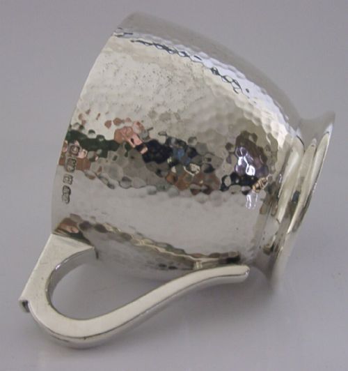 Heavy 158g Sterling Silver Mug Cup 1927 Arts & Crafts Antique Planished