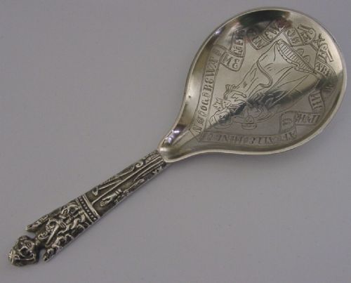 Superb Danish Solid Silver Christening Baptism Spoon 1890 Antique 66g