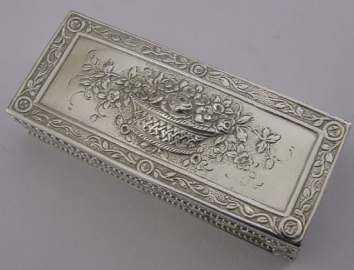 German Hanau Solid Silver Table Snuff Trinket Box C1900 Antique 50g
