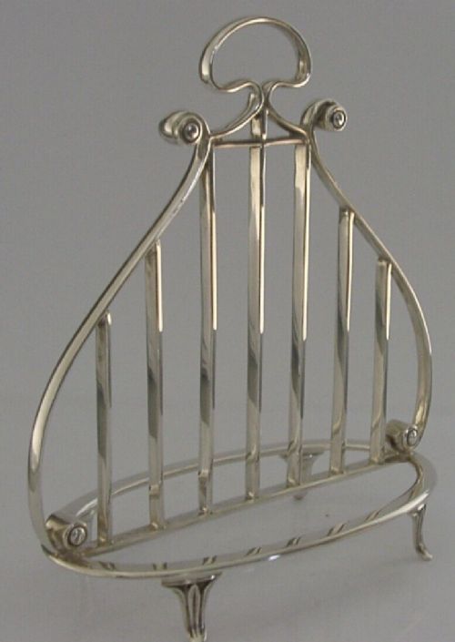 Very Rare 196g English Sterling Silver Toast Rack or Letter Rack 1937 Antique