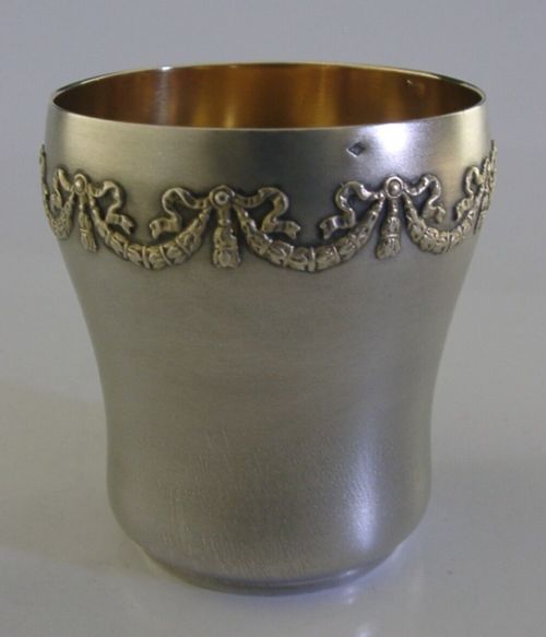 French Solid Sterling Silver Beaker Cup C1900 Stunning Antique 85g Barware Molle