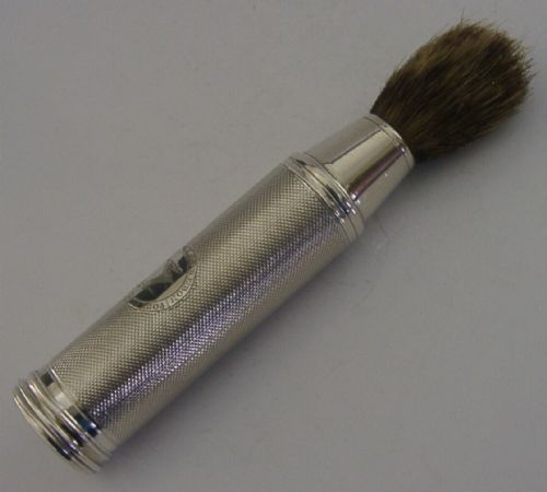 Rare Sterling Silver Travelling Shaving Brush Box 1833 Antique Lambert Crested