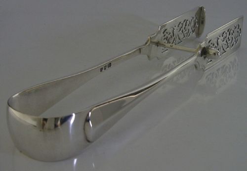 Hanoverian Sterling Silver Asparagus Sandwich Serving Tongs 1931 Antique 182g