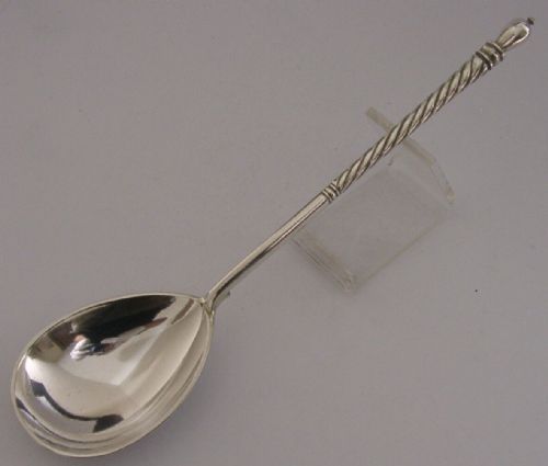 Beautiful Large Russian 84 Solid Silver Serving Spoon C1900 Antique 73g