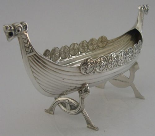 Rare 5.5inch Norwegian Sterling Silver Dish Dragestil Antique C1920 D Andersen