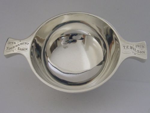 Scottish Nairn Golfing Sterling Silver Whisky Quaich Cup 1928 T E Wilson Antique