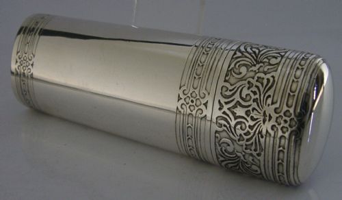 Rare American Tiffany & Co Sterling Silver Cigar Case Tube C1910-20s Antique 94g