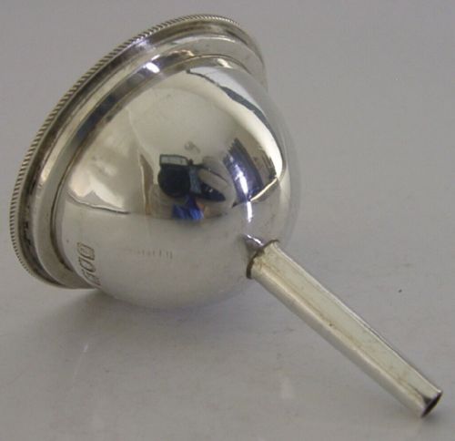 Rare English Sterling Silver Spirit Hip Flask or Medical Funnel Victorian 1900