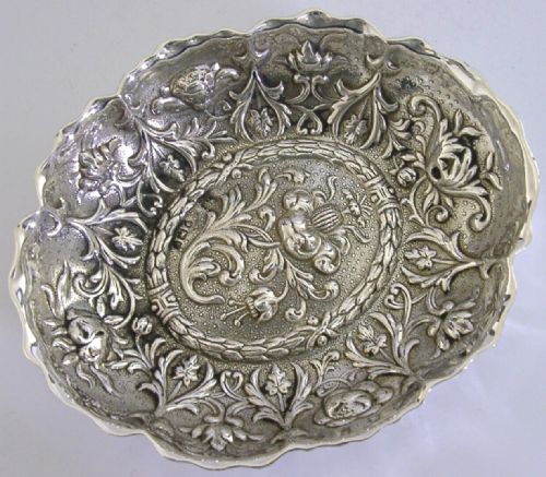 Beautiful Victorian English Solid Sterling Silver Dish Bowl 1895 Antique