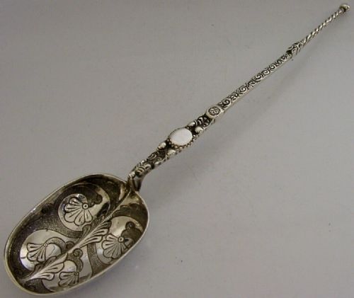 Large Edwardian Sterling Silver Coronation Anointing Baptism Spoon 1908 Royalty