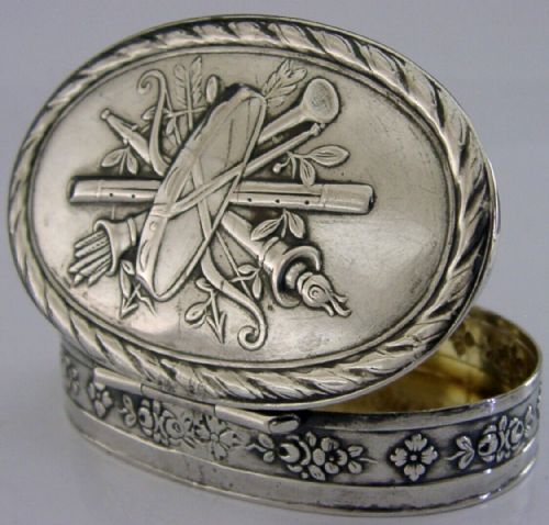 Rare German Hanau French Solid Silver Snuff Snuff Box C1900 Antique