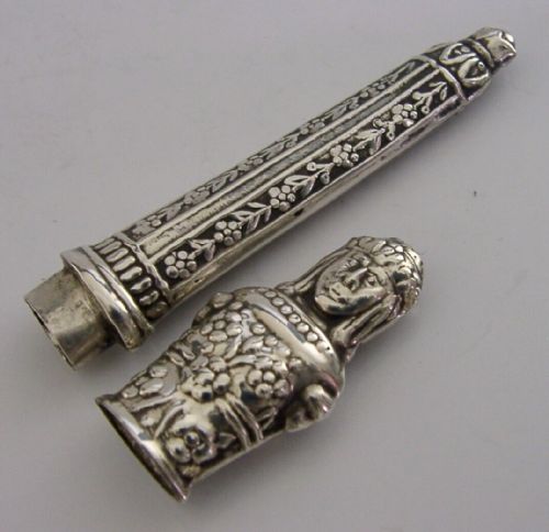 Beautiful Solid Silver Needle Case C1900 Antique Sewing Needlework