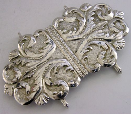 Cast English Solid Sterling Silver Nursing / Belt Buckle 1963 Heavy 68g