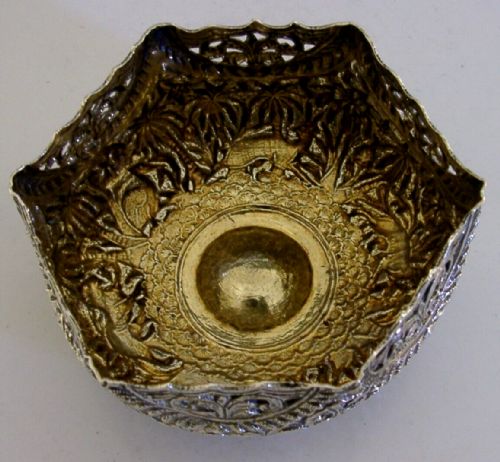 Beautiful Indian Eastern Solid Silver Animal Bowl C1900 Antique 86g