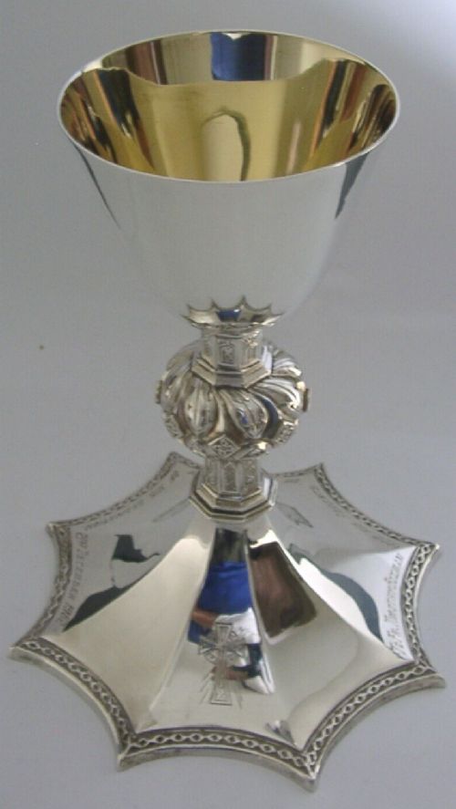Rare Large Irish Sterling Silver Holy Communion Chalice Cup 1962 Religious 380g