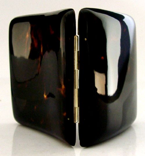 Art Deco Sterling Silver Faux Tortoiseshell Cigarette Case 1919 Antique