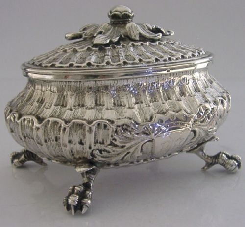 Stunning Hanau German Solid Silver Tea Caddy Box C1900 Antique 188g