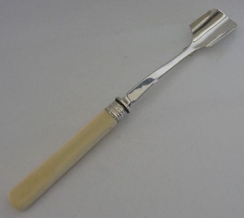 English Victorian Solid Sterling Silver Stilton Cheese Scoop 1883 Antique