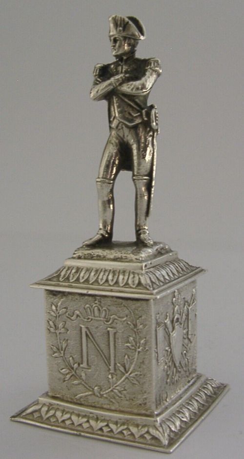 Heavy 120g Solid Silver Napoleon Desk Figure Statue Hanau C1900 Superb 4.5inch