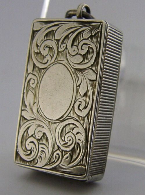 Rare Victorian Sterling Silver Vesta Case C1860 Early Example