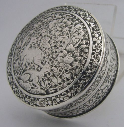 Beautiful Eastern Solid Silver Box C1920 Desk Item