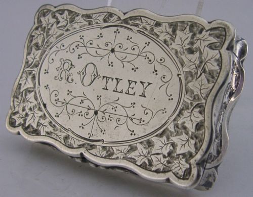 Otley Family Victorian George Unite Sterling Silver Snuff Box 1886 Antique 52g