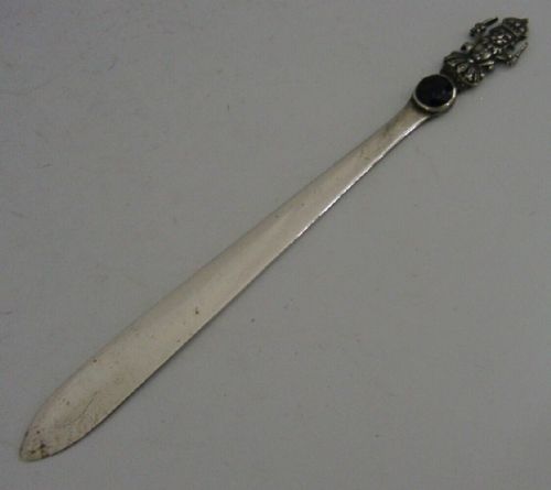 Rare Scottish Robb Ballater Sterling Silver Amethyst Letter Opener 1907 Antique